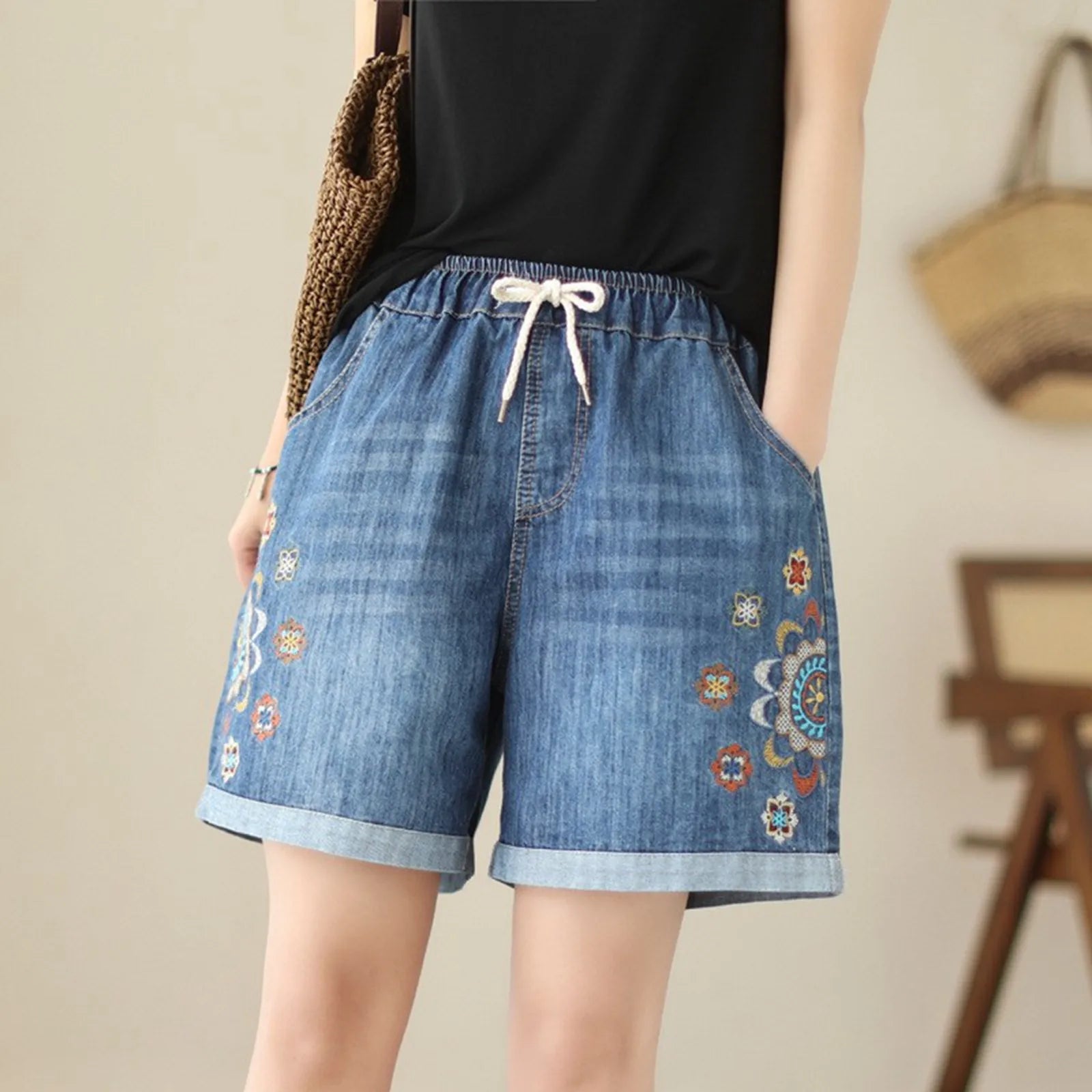 Cartoon Denim Shorts